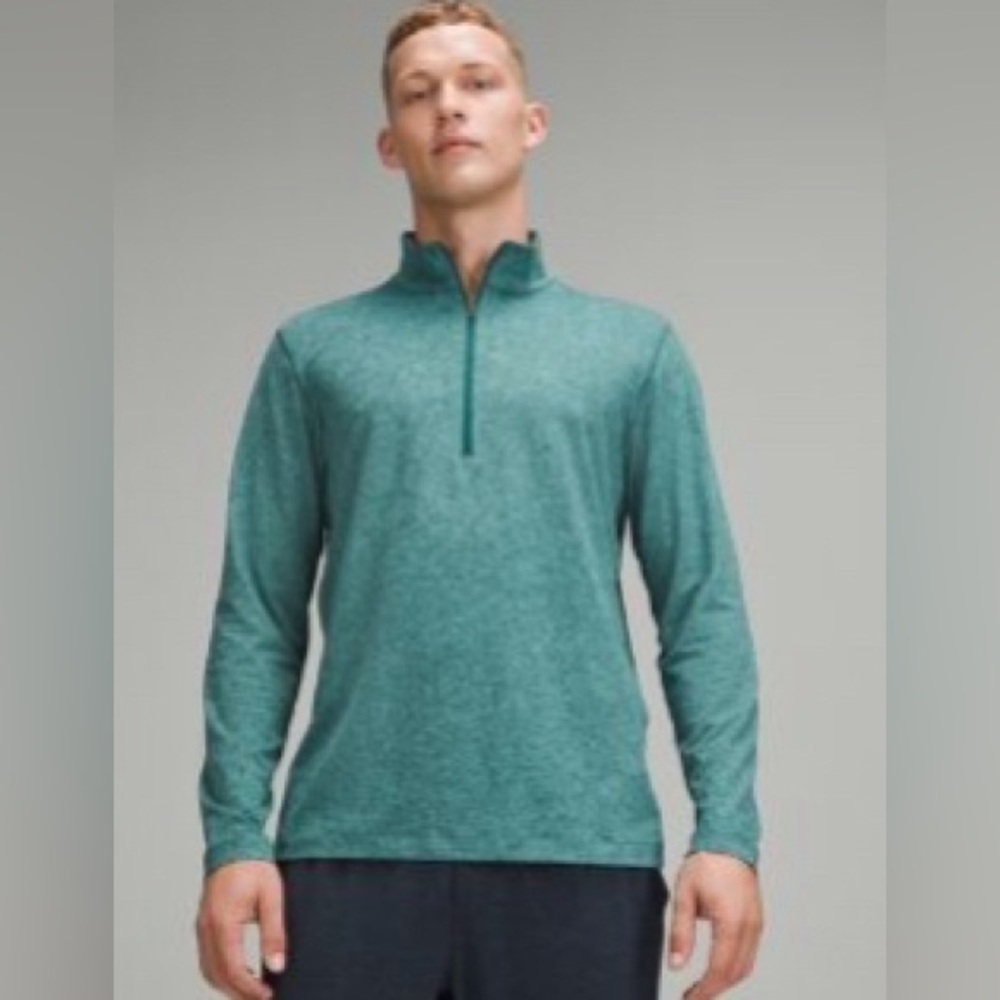 Lululemon Soft Jersey Half Zip Heathered Green Pullover STEH/HTGL Size XXL NWT